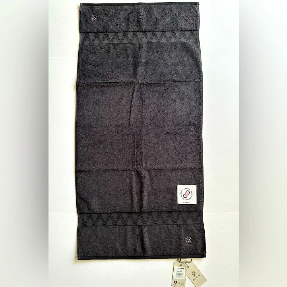 🎁ZOFFANY Hand Towels - Set of 2 - Bone Black - 3D20050HBK - Kanoko Plain Dye